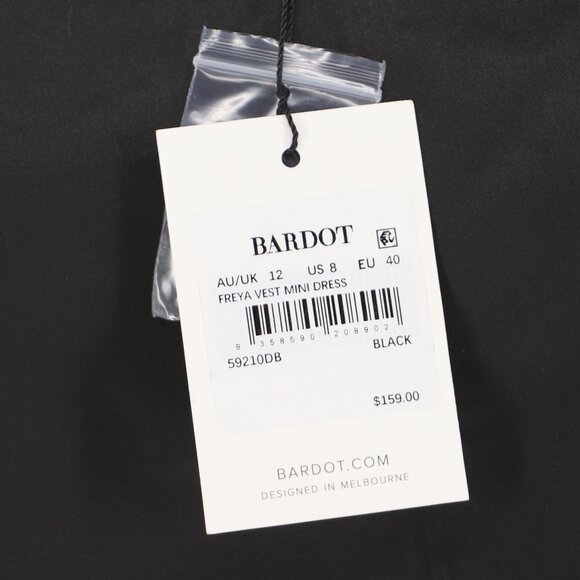 NWT BARDOT Freya Vest Mini Dress in Black Size US 8 - Picture 9 of 10